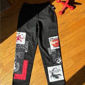 SWIXXZ Black Punk Patchwork Pants Women’s Size Small